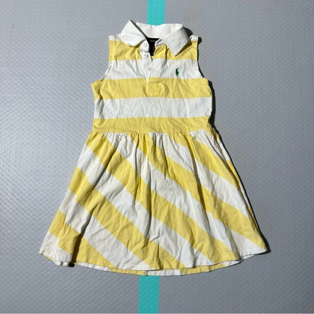 Ralph Lauren Yellow and‎ White Striped Kids Dress